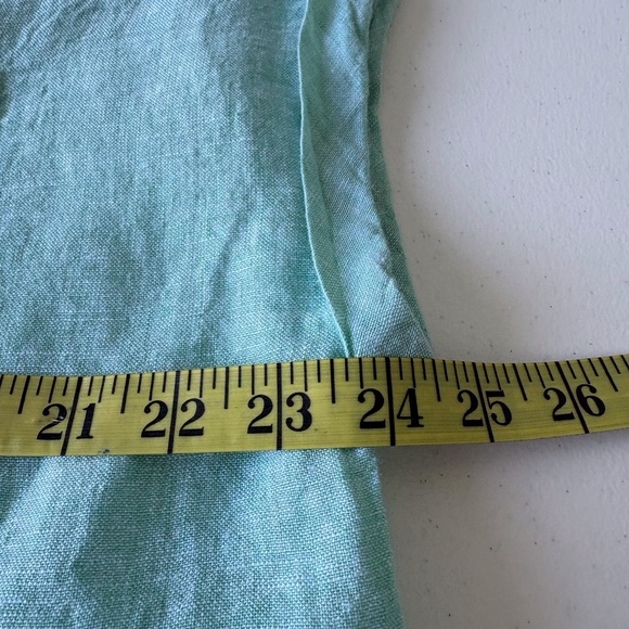Rachel Zoe XL Linen Mint Green Button Up Top Beach Vacation Lightweight Boxy - Picture 10 of 11